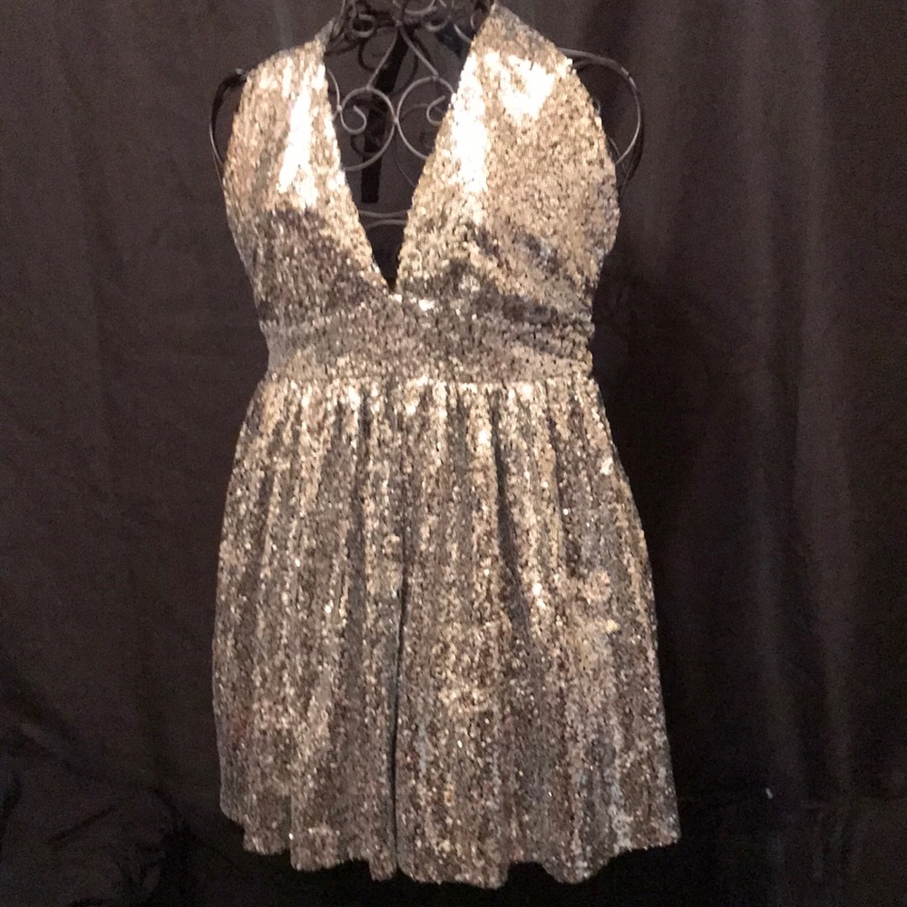Short formal silver glitter!!!!